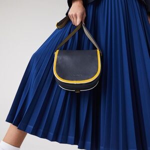 NWT. Lacoste Women's Court Line Contrast Piping Small Hobo Bag